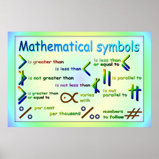Mathematik, mathematische Symbole Poster