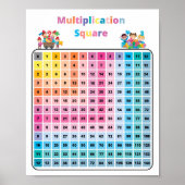 Mathematik Multiplikation Square Kids Poster (Vorne)