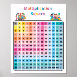 Mathematik Multiplikation Square Kids Poster