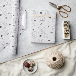 Mathematik Muster schwarz-weiß Geschenkpapier