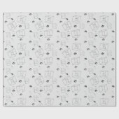 Mathematik Muster schwarz-weiß Geschenkpapier (Flach)