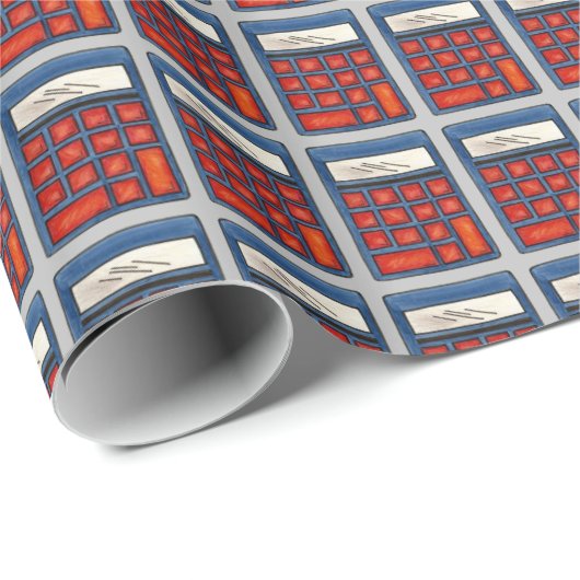 Mathematik Nerd Lehrer Rechner Schulbedarf Geschenkpapier (Rolleneckpunkt)