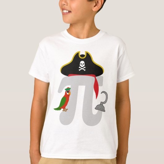 Mathematik Pi Rate mit Papagei - Pi Day T-Shirt (Vorderseite)