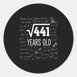 Mathematik Quadratwurzel 441 Jahre alt, clevere Ma Runder Aufkleber