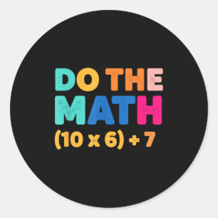 Mathematik Rechne Die Mathe Bunte Gleichungsdesign Runder Aufkleber