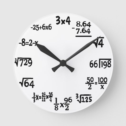 Mathematik Runde Wanduhr (Vorderseite)