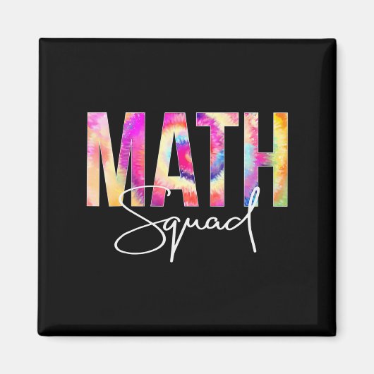 Mathematik Squad Gefärbte Krawatte zurück zur Schu Magnet (Vorne)