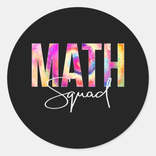 Mathematik Squad Gefärbte Krawatte zurück zur Schu Runder Aufkleber (Vorderseite)
