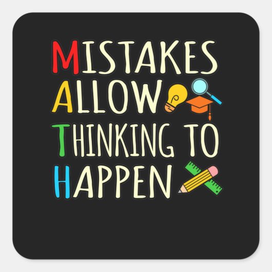 Mathematik Student Fistakes Mathematik Mathematik Quadratischer Aufkleber (Vorderseite)