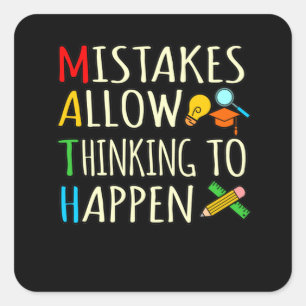 Mathematik Student Fistakes Mathematik Mathematik  Quadratischer Aufkleber