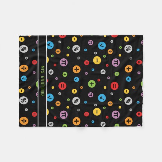 Mathematik Symbole in farbigen Kreisläufen Muster  Fleecedecke (Vorderseite (Horizontal))