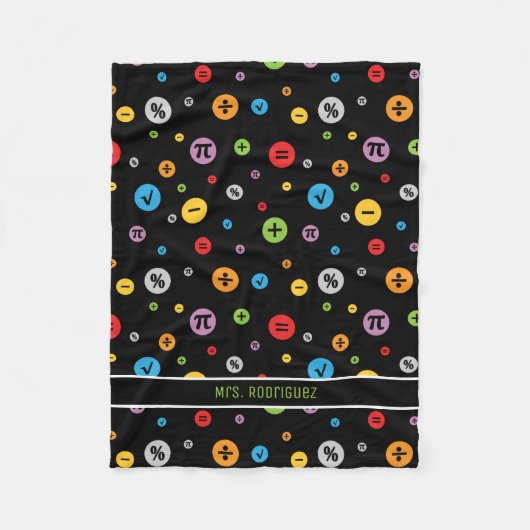 Mathematik Symbole in farbigen Kreisläufen Muster Fleecedecke (Vorderseite)