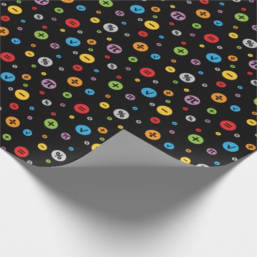 Mathematik Symbole in farbigen Kreisläufen Muster  Geschenkpapier (Ecke)