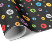 Mathematik Symbole in farbigen Kreisläufen Muster Geschenkpapier (Rolleneckpunkt)