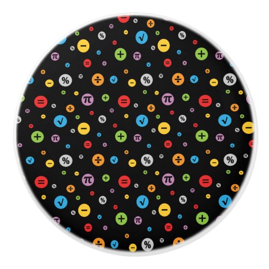 Mathematik Symbole in farbigen Kreisläufen Muster Keramikknauf (Vorderseite)