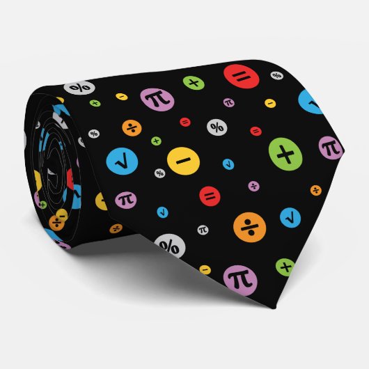 Mathematik Symbole in farbigen Kreisläufen Muster  Krawatte (Gerollt)