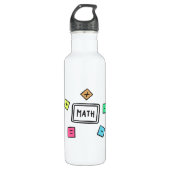 Mathematik-Symbole Schüler und Eltern Edelstahlflasche (Vorderseite)