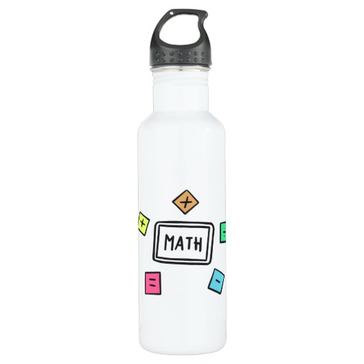 Mathematik-Symbole Schüler und Eltern Edelstahlflasche (Vorderseite)