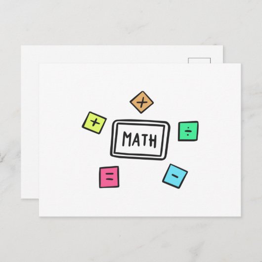 Mathematik-Symbole Schüler und Eltern Postkarte (Vorne/Hinten)