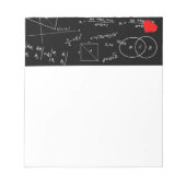 Mathematik-Tafel mit niedlichem 3D-Herz Notizblock (Vorderseite)
