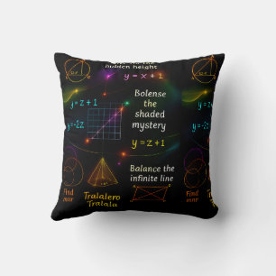 MATHEMATIK "TRALALERO TRALALA" Geometrisches Gleic Kissen