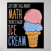 Mathematik und Eiscreme Mathematik Lehrer Gag Poster (Vorne)