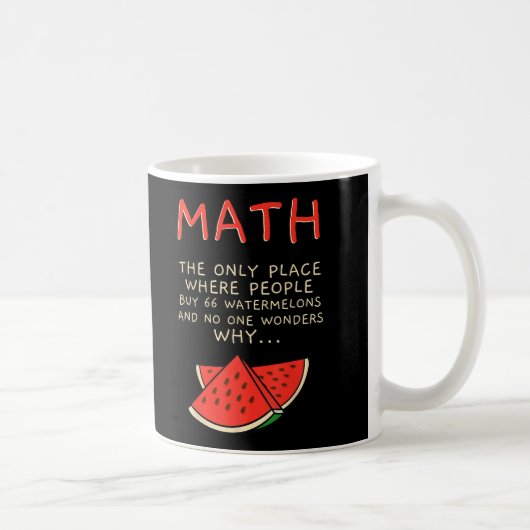 Mathematik- und Wassermelonenkalkulation Kaffeetasse (Rechts)