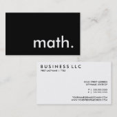 Mathematik. Visitenkarte (Vorne/Hinten)