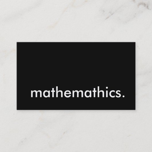 Mathematik. Visitenkarte (Vorderseite)