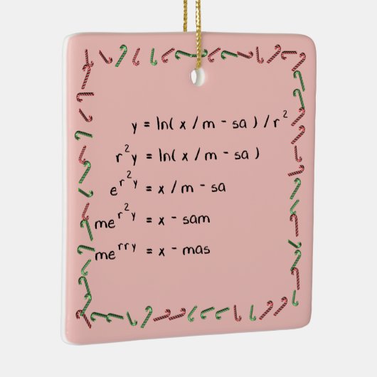 Mathematik-Weihnachtswunsch Keramikornament (Rechts)