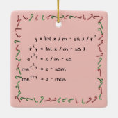 Mathematik-Weihnachtswunsch Keramikornament (Rückseite)
