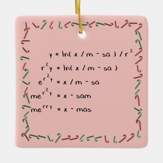 Mathematik-Weihnachtswunsch Keramikornament (Vorderseite)