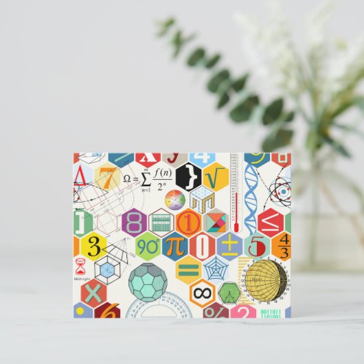 Mathematik (weiß) postkarte (Stehend Vorderseite)