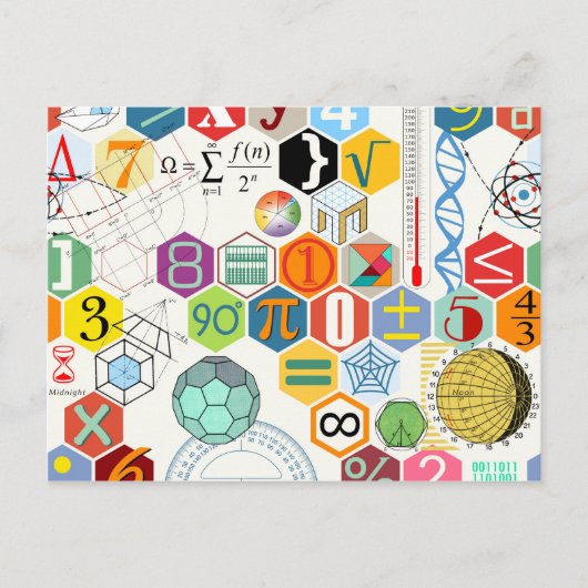 Mathematik (weiß) postkarte (Vorderseite)