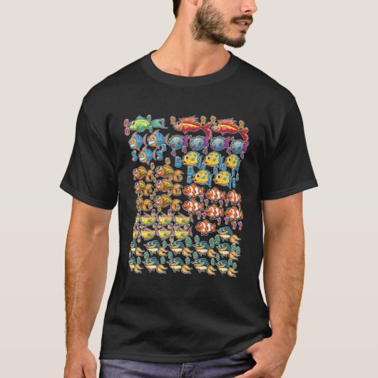 Mathematik Wissenschaft Mathe Zahlen Fische Vorsch T-Shirt (Vorderseite)
