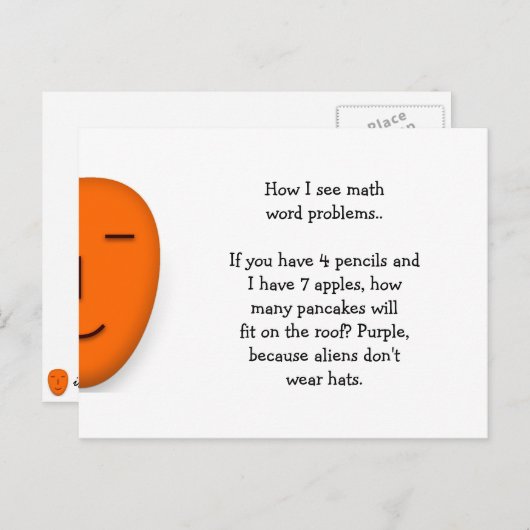 Mathematik Word Probleme.. Funny Senden Sie eine l Postkarte (Vorne/Hinten)