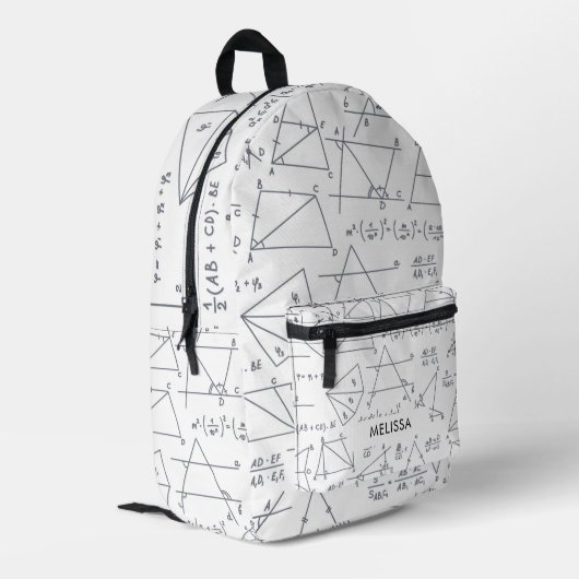 Mathematikberechnungen und -formen Personalisiert Bedruckter Rucksack (Rückseitige Ecke links)