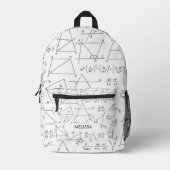 Mathematikberechnungen und -formen Personalisiert Bedruckter Rucksack (Vorderseite)