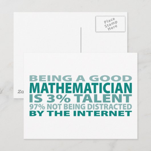 Mathematiker 3% Talent Postkarte (Vorne/Hinten)
