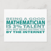 Mathematiker 3% Talent Postkarte (Vorderseite)