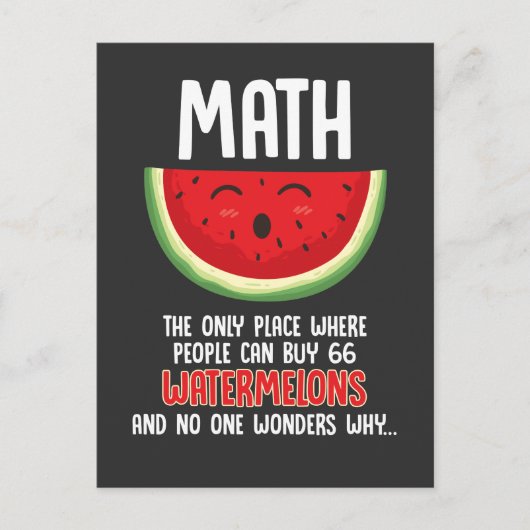 Mathematiker Berechnung Mathematiker Watermelon Postkarte (Vorderseite)