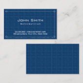 Mathematiker Beruflich Blueprint Visitenkarte (Vorne/Hinten)