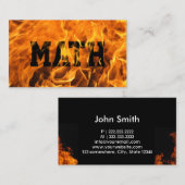 Mathematiker-brennendes Feuer-mutiges Mathe Visitenkarte (Vorne/Hinten)