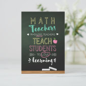 Mathematiker, die Liebe unterrichten Dankeskarte (Stehend Vorderseite)