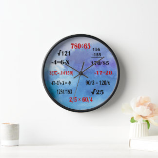 Mathematiker Geek Clock mit Formeln und Zahlen Uhr