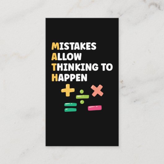 Mathematiker Lehrer Preschool Mathematiker Visitenkarte (Vorderseite)