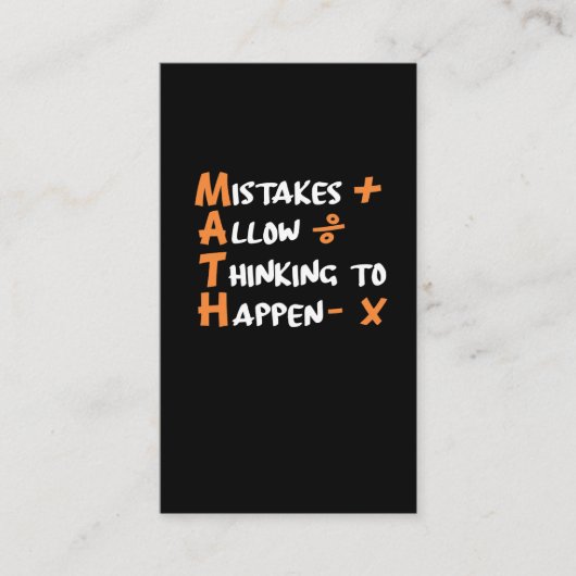 Mathematiker Mathematiker Lehrer Algebra Geometrie Visitenkarte (Vorderseite)