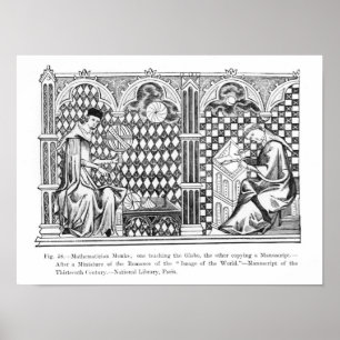 Mathematiker Mönche: Eine lehrt den Globus Poster