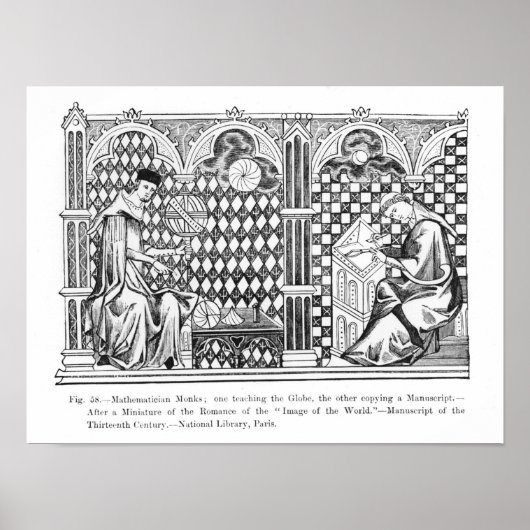 Mathematiker Mönche: Eine lehrt den Globus Poster (Vorne)