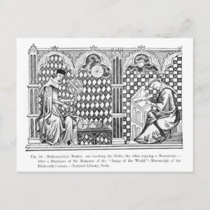 Mathematiker Mönche: Eine lehrt den Globus Postkarte